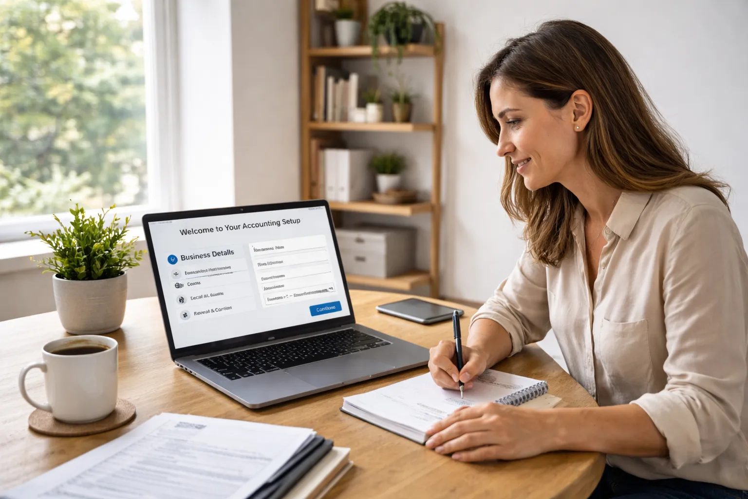 Business owner setting up their bookkeeping